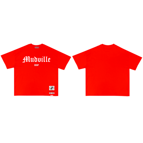 "Mudville" Red Oversized Tee