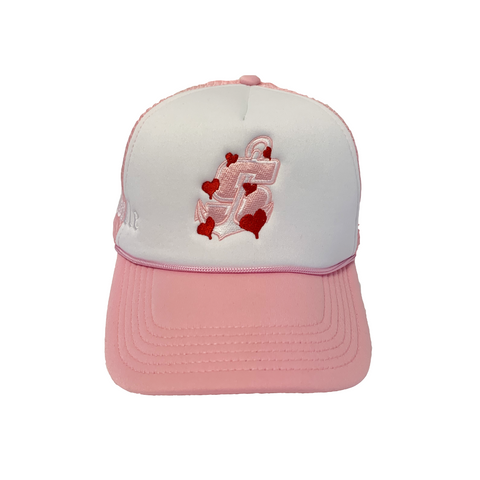 "Mudville" Pink/White Trucker Hat