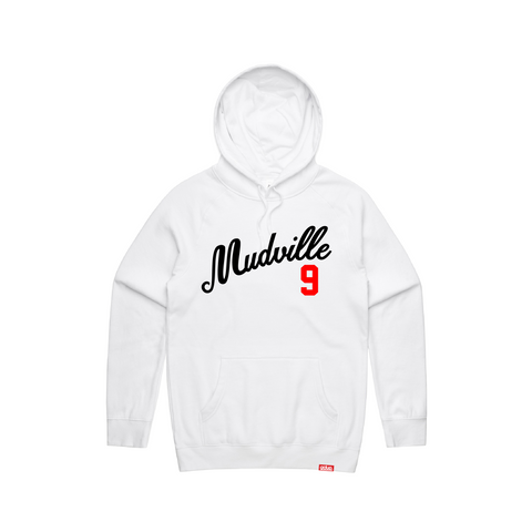 "Mudville 9" White Hoodie