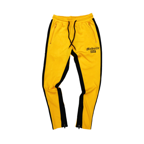 "Mudville" Yellow Track Pants